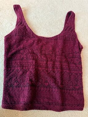 Hollister Maroon Textured Knit Tank Top